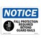 Signmission OSHA Sign, Fall Protection Required Beyond With, 10in X 7in Rigid Plastic, 10" W, 7" H, Landscape OS-NS-P-710-L-12451 - alternate 1